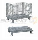 Fully Collapsible Wire Container Storage Cages Industrial Metal Baskets