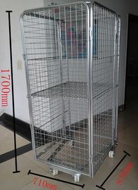 2 Way / 4 Way Enter Metal Storage Cages Roll Container Silver Colored