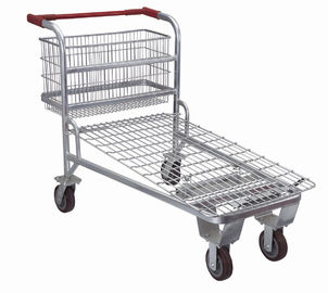 Supermarket Shopping Trolley ,Retail Logistics Trolley With Zinc Plated Surface