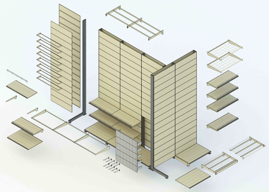 Custom Sizes up to 4.9m Supermarket Display Racks for Home Centers and Large Retail Spaces with Double Upright Welding Design